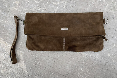 #ad The Manual Co. Clutch Wallet Suede Leather Wristlet Fold Over Bag $29.99