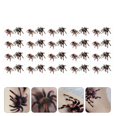 #ad 20 Sheets Halloween Spider Temporary Tattoos Sticker Web Stickers Body