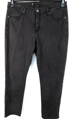#ad Ls amp; co. black denim embroidered pockets plus size slim leg ankle jeans 1X