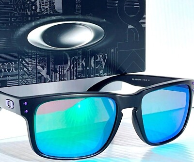 #ad NEW Oakley HOLBROOK Matte Black POLARIZED Galaxy Jade Lens Sunglass 9102 K6