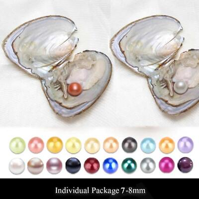 #ad 10Pcs Natural Akoya Pearl Oysters Real Pearl Freshwater Pearl 7 8mm Gift Party