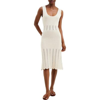 #ad French Connection Womens Crochet Knee Length Sleeveless Sweaterdress BHFO 2725