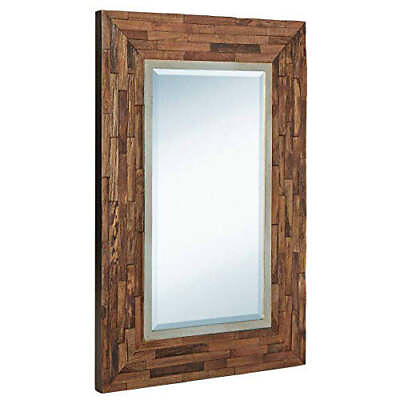 #ad Hamilton Hills 24quot; X 36quot; Vanity Brown Framed Wood Rectangular Wall Mirror Brown $61.99