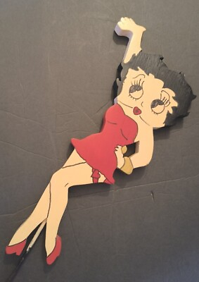 #ad Vintage Betty Boop Yard Stake 16quot; Wood Painted