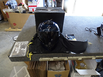 #ad Scorpion Exo Exo R1 Air Full face Helmet Carbon Blue Medium R1C 0204