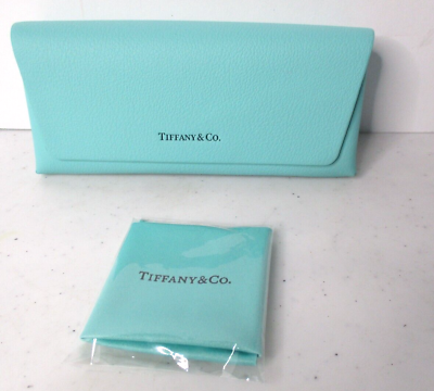 #ad Authentic Tiffany Eyeglass Sunglass Leather Case With Cleaning Cloth