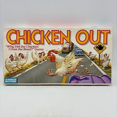 #ad VINTAGE Chicken Out Game COMPLETE Parker Brothers 1988 Cross the Road Family