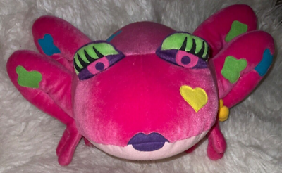 #ad Stuffins Misfit Plush Toy Frog Pink Purple Huge Eyes Love Red Lips 14” A11