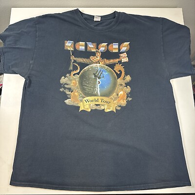#ad Vintage Kansas Rock Band World Tour Music Concert T Shirt Size XL