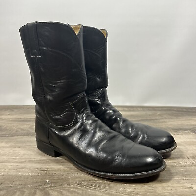 #ad Justin Boots Style 3133 Black Leather Western Cowboy Boots Men’s Size 10.5 D