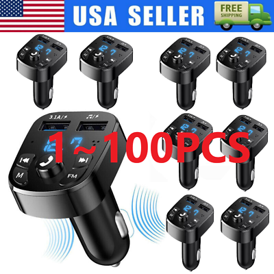 #ad US Bluetooth 5.0 Car Wireless FM Transmitter 2USB PD Charger AUX Hands Free lot $326.65