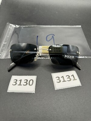 #ad Authentic Vintage Police 2679 Square Rimless Sunglasses Blue Lenses Nwt