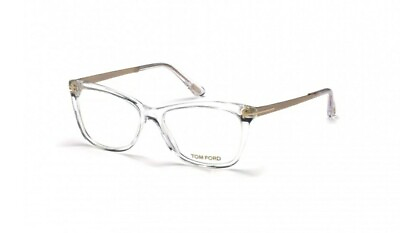 #ad Tom Ford TF 5353 026 Shiny Crystal Brushed Gold Frame 54mm Demo Lens Eyeglasses