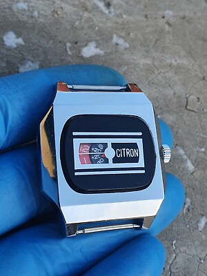 #ad Vintage Citron Digital Watch Mens Swiss Rare