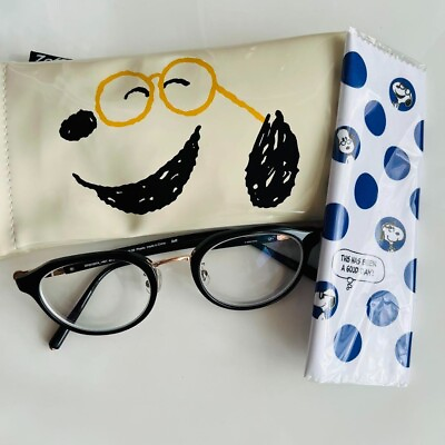 #ad Peanuts Snoopy Eyeglass Glasses Frame Black Zoff Limited NEW $100.00