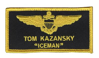 #ad Aviation Pilot Black Wings Iceman Patch Hook And Loop