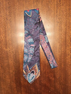 #ad Mens Silk Hand Made Tie. Abstract