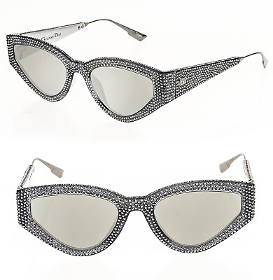 #ad CHRISTIAN DIOR CATSTYLE 1S Gray Silver Mirrored LIMITED Sunglasses CATSTYLEDIOR