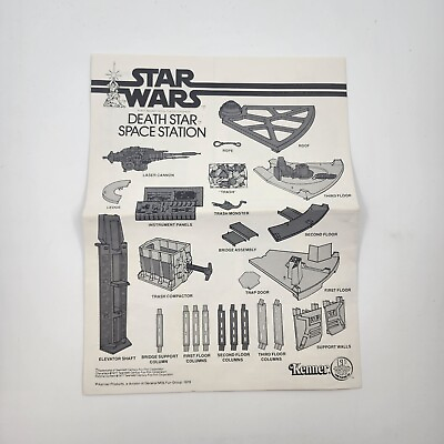 #ad STAR WARS 1979 VINTAGE KENNER DEATH STAR SPACE STATION INSTRUCTIONS