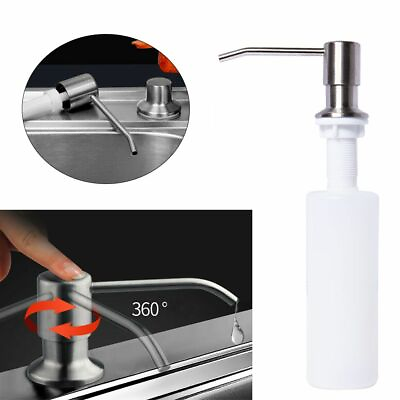 #ad Stainless Steel Soap Dispenser Kitchen Sink Soap Hand Liquid Pump Bottle 300ml