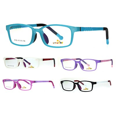 #ad Girls Kid Size Indestructible Plastic Optical Quality Rectangle Eyeglasses Frame