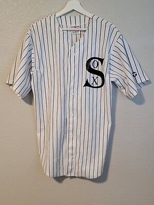 #ad Team Work MLB Chicago White Sox Jersey Mens Large Baseball #7 No Name Stripe