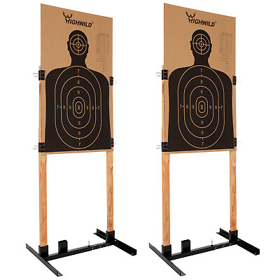 #ad Adjustable Target Stand for Paper Silhouette Shooting Targets H Shape 2 Pack