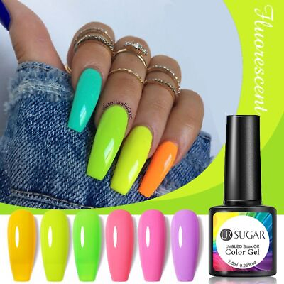 #ad Neon Fluorescent Nail Polish Soak off Gel Nail Varnish Manicure Accessories 1p
