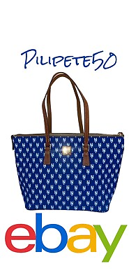 #ad DOONEY amp; BOURKE New York Mets Zip Top Large Shopper Tote Bag Handbag Blue UNIQUE