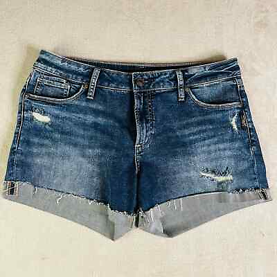 #ad Silver Jeans Suki Denim Mid Rise Shorts Women#x27;s 31quot; Waist 4quot; Inseam Distressed