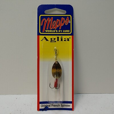 #ad Mepps Aglia In Line Spinner 1 8 oz Treble Hook Gold NEW