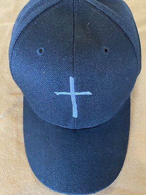 #ad Cross Embroidered Navy Blue Baseball Cap Adjustable Hat Mens Womans