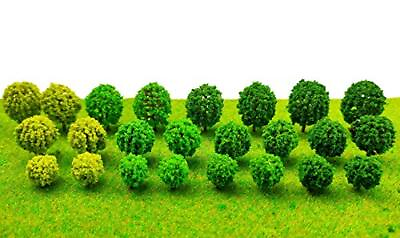 #ad 24Pcs Mini Model Trees Mixed Bush Trees Vegetation Groups Shrubs for Model Tr...