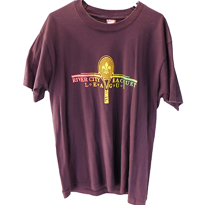 #ad Vintage River City Racquet Shirt Screen Stars Best Single Stitch Size XL