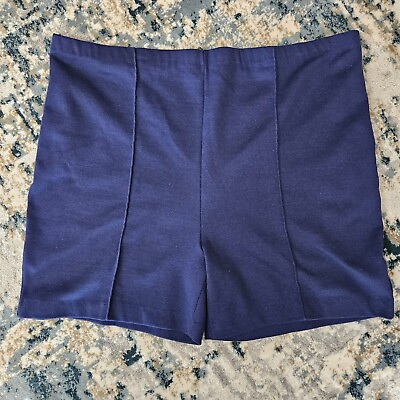 #ad 70s High Waisted Shorts Hot Pants Vintage Shorts 1960’s Lori Lynn Blue XL Mod