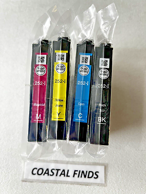 #ad Epson 252 Ink Cartridge CMYK Set of 4 NEW OEM Sealed 252i WF 3640 3620 7110