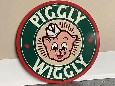 #ad Piggly Wiggly Grocery Store vintage Style round sign