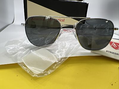 #ad AO American Optical Original Pilot Silver Grey Lens Options New Sunglasses $169.00