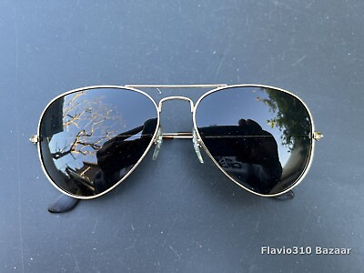 #ad Authentic RAY BAN Aviator RB3025 55 14 Golden Frame NEW Polarized Lens Not RB