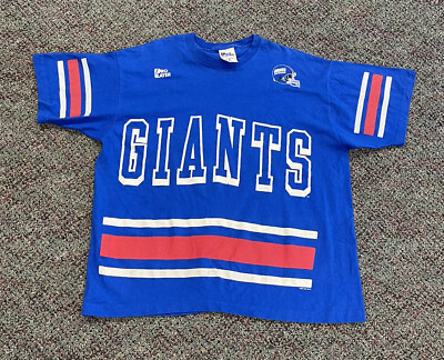 #ad vintage new york giants nfl football t shirt size XL pro player used blue vtg