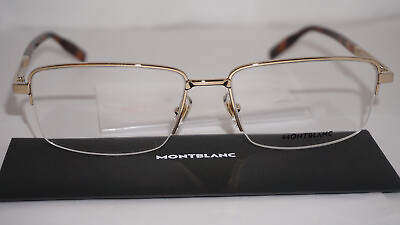 #ad #ad Montblanc New Eyeglasses Palladium Gold Half Rim MB0020O 006 58 17 150