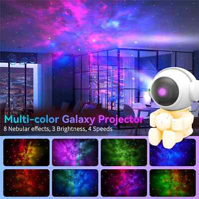 #ad Astronaut Projector Galaxy Starry Sky Night Light Ocean Nebula LED Lamp w Remote