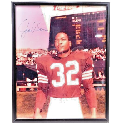 #ad Jim Brown Signed Autographed 8x10 Photo Cleveland Browns Framed