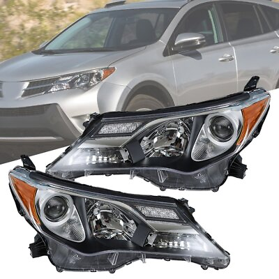#ad Clear Lens Headlight Fit For 2013 2015 Toyota RAV4 Left and Right Pair Set LR