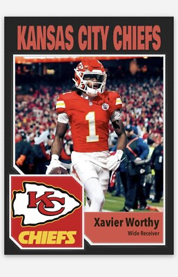 #ad Xavier Worthy Kansas City Chiefs ACEO Football Card Rookie 2024 NFL Draft