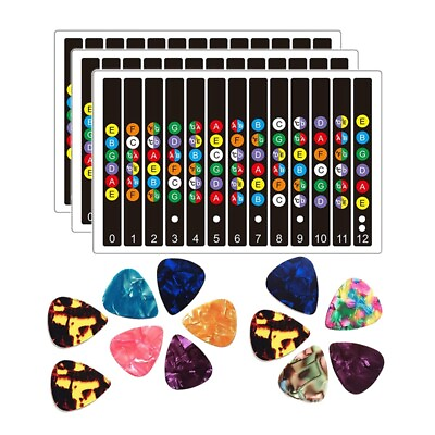 #ad 5Pcs Guitar Stickers Guitar Fretboard Stickers Guitar e Stickers with 128911 $7.99