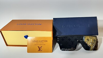 #ad Louis Vuitton sunglasses etched LV monogram logo on lenses black