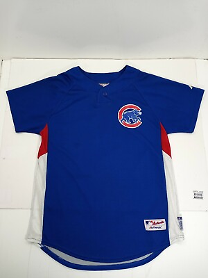 #ad Majestic Chicago Cubs ALFONSO SORIANO Blue Jersey Style T Shirt Boys Size L MLB