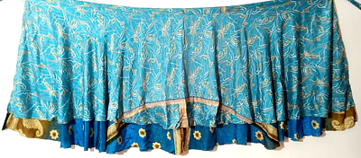 #ad 72 waist Vintage Sari Magic Wrap Skirts Multicolor Bohemian Hippie Skirt