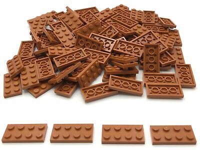 #ad Lego 100 New Dark Orange Plates 2 x 4 Studs Pieces